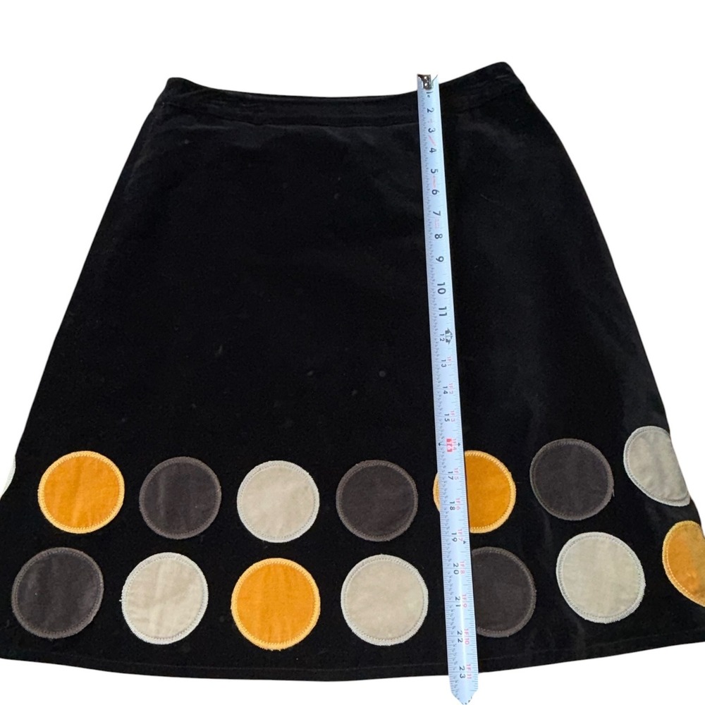 Boden Womens Black Velvet Circles A-Line Skirt Size US 12R Retro PLEASE READ - Picture 5 of 10